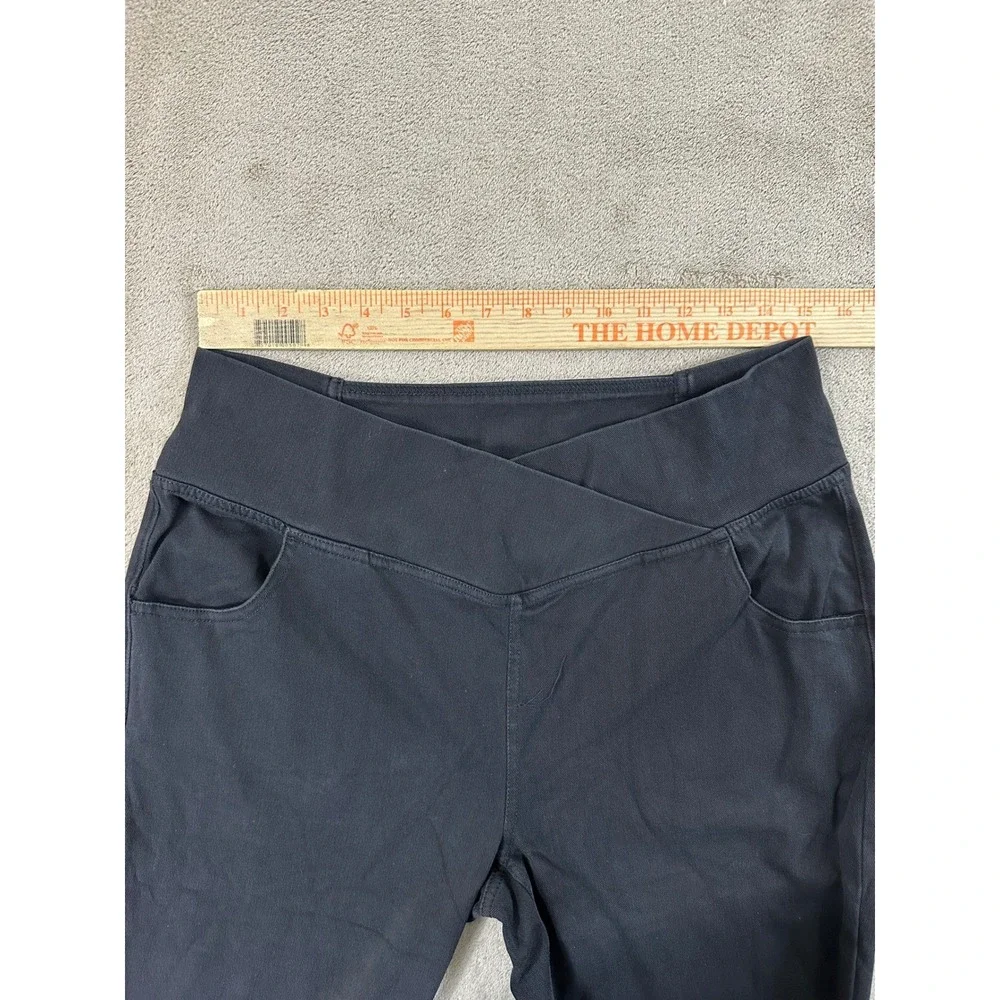 Halara Flex Denim Crossover Flare Pants Women's XLT Tall Black Athleisure NEW - Picture 10 of 13